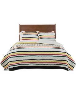 Pendleton Glacier National Park Stripe Pieced Quilt Set Full/Queen + (2) King Shams | Bedding